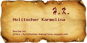 Holitscher Karmelina névjegykártya